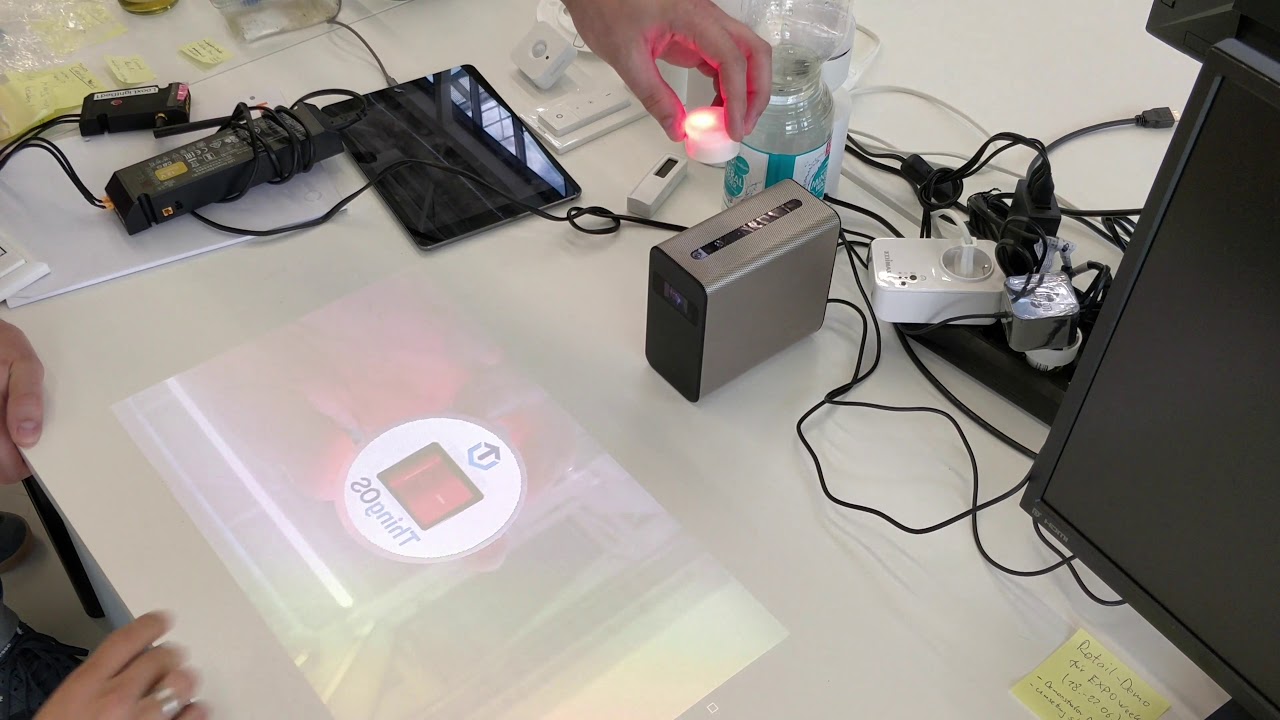 AR button and projector