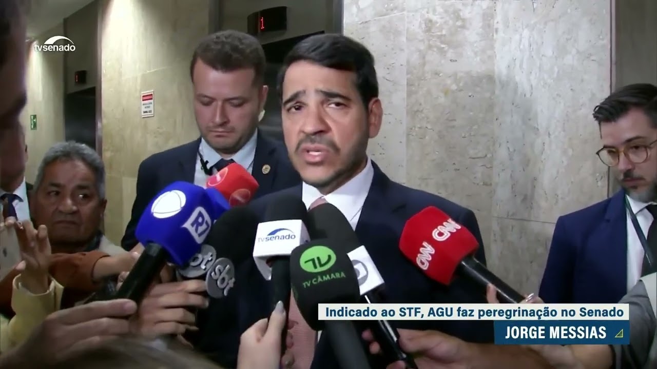 Jorge Messias comenta sabatina e reuniões com senadores no Senado