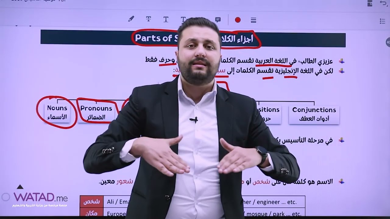 الحصة الأولى من تأسيس - في مادة اللغة الانجليزية ( جيل 2009 ) - الأستاذ إياد اصلان ✅