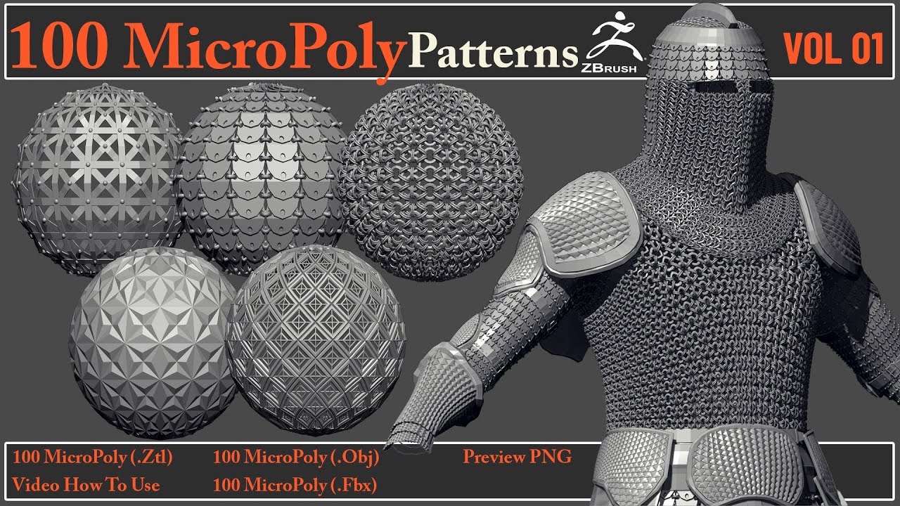 How To Use MicroPoly Pattern in zbrush