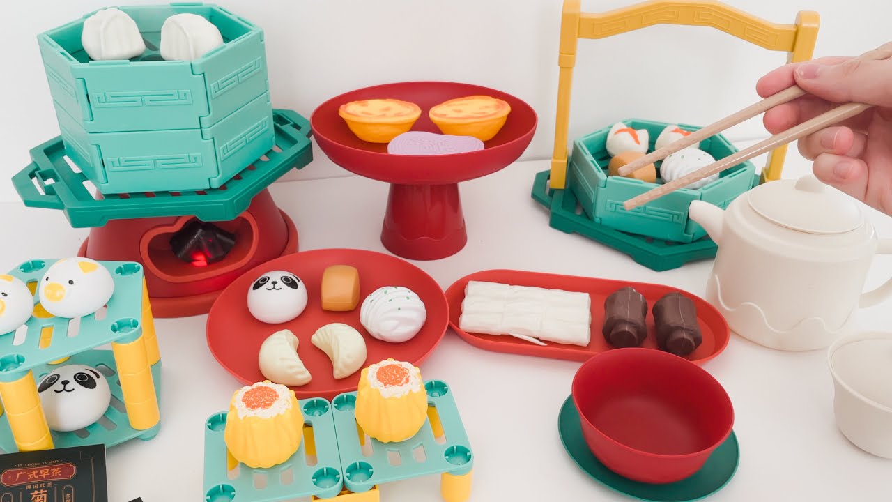 [🧸Toy ASMR🧸]Setting Up A Chinese Dim Sum Restaurant! The Click Sound of Opening Mini Steam Baskets!