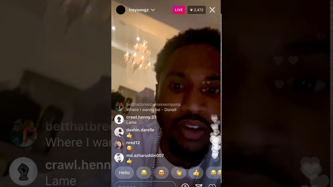 Trey Songz Sings Karaoke Avant “Read your Mind” and 112 “Cupid” IG live 12/13/2020