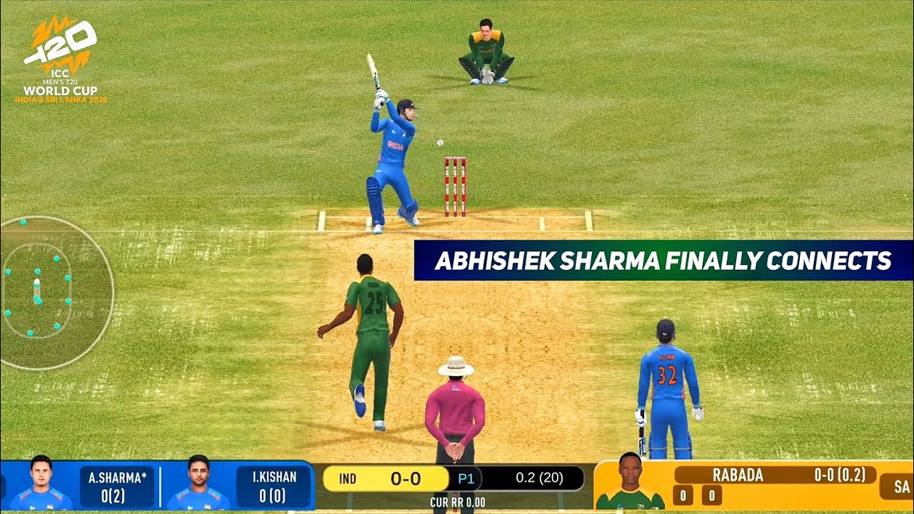 IND vs SA T20 World Cup 🔥 Abhishek Sharma Finally Connects 💥 | Real Cricket Gameplay