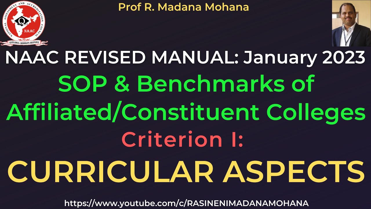 Curricular Aspects (C1) | SOP & Benchmarks | NAAC Affiliated Colleges Manual -  W.e.f. January 2023
