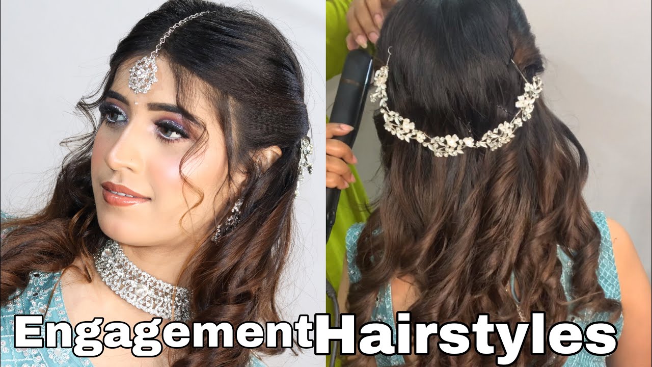 Simple and easy engagement hairstyles using hair straightener 😍