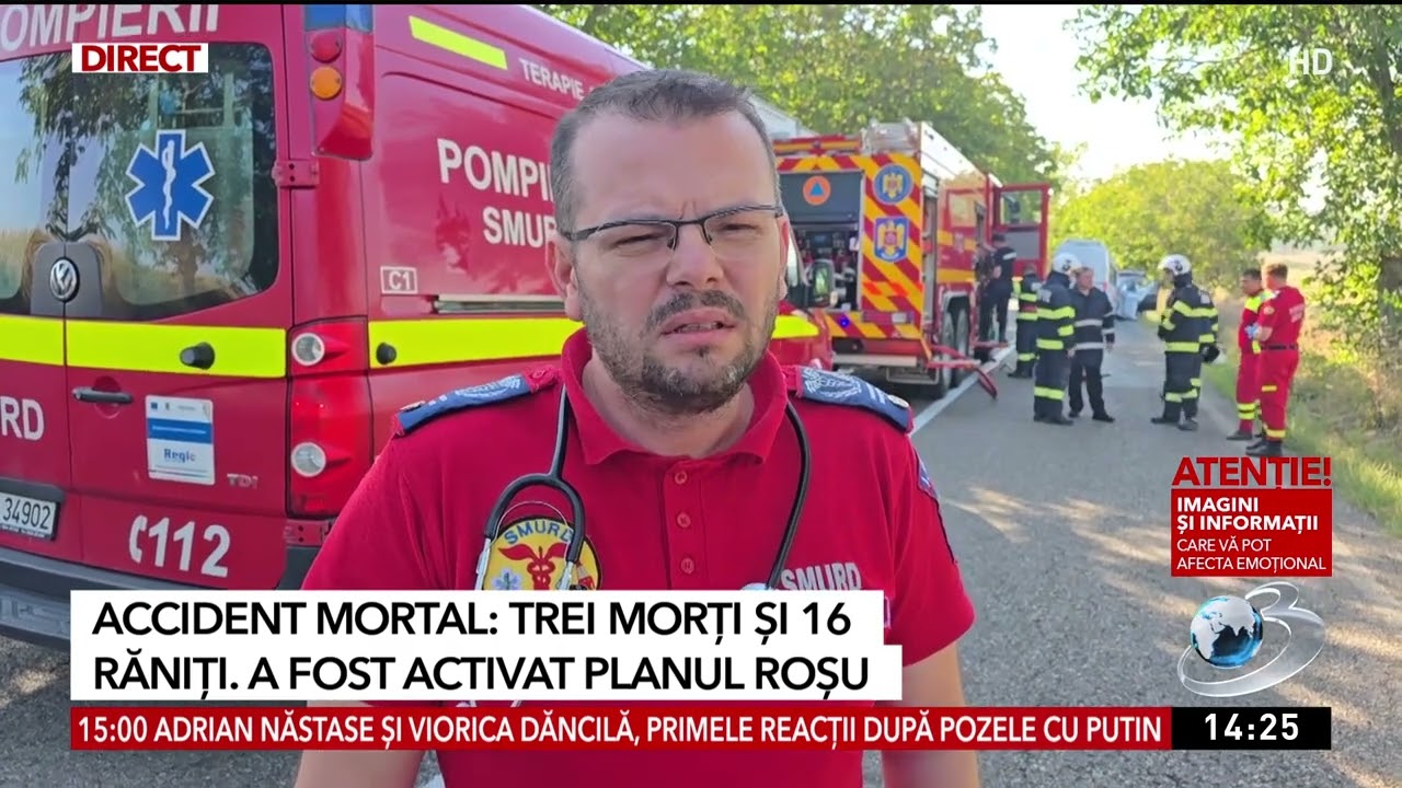 Accident mortal: trei morți și 16 răniți. A fost activat Planul Roșu