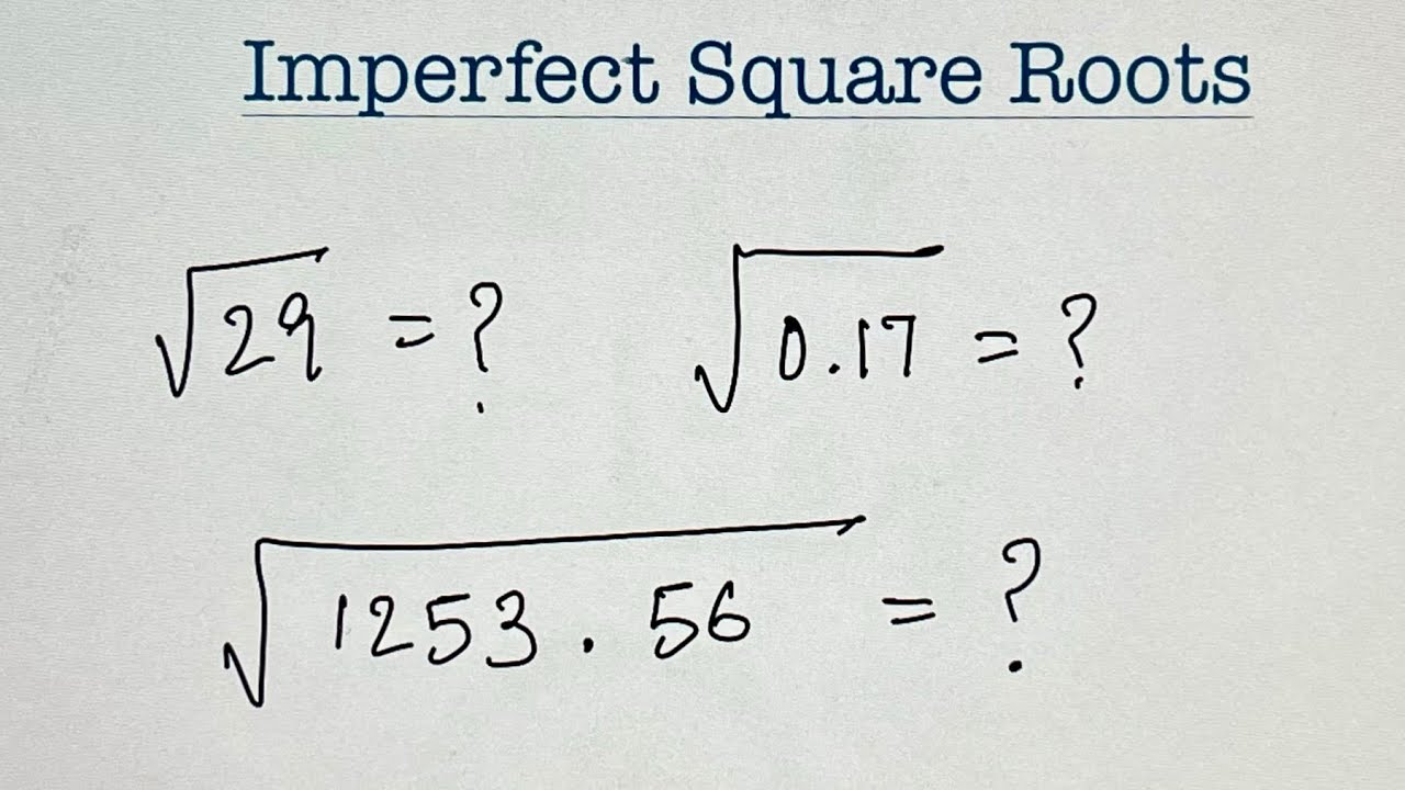 How to Simplify the Square roots of Non Perfect Squares using Short Trick and Long Division Method