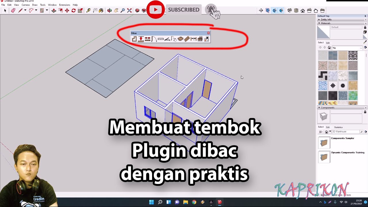Plugin dibac sketchup | membuat tembok dengan sangat praktis
