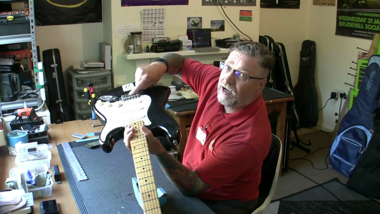 MIK (made in Korea) Squier Stratocaster (Strat) fret level and setup...