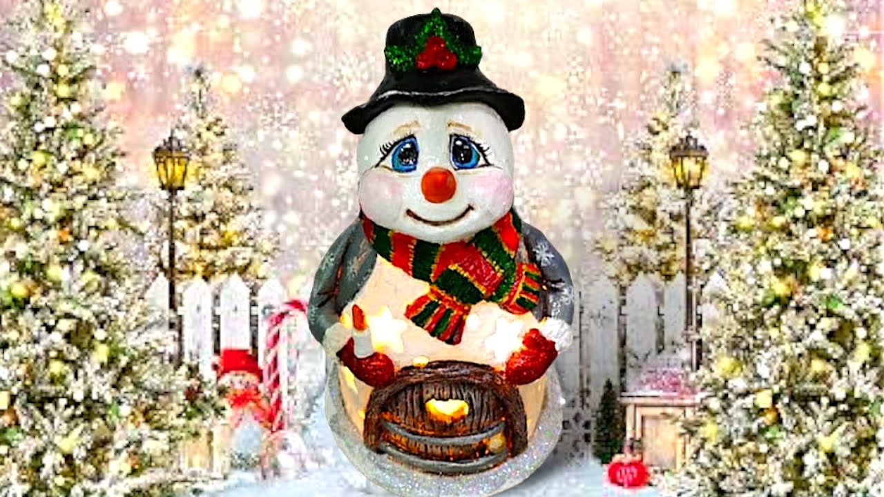 СНЕГОВИК-ДОМИК своими руками БЫСТРО и ПРОСТО.Поделки.МАСТЕР-КЛАСС.Simple CHRISTMAS SNOWMAN craft.DIY