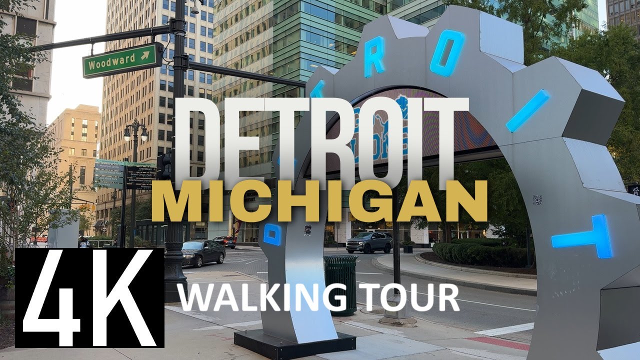 Downtown Detroit Walking Tour in 4K - Feat. Viking River Cruises Polaris & Hudson's Detroit
