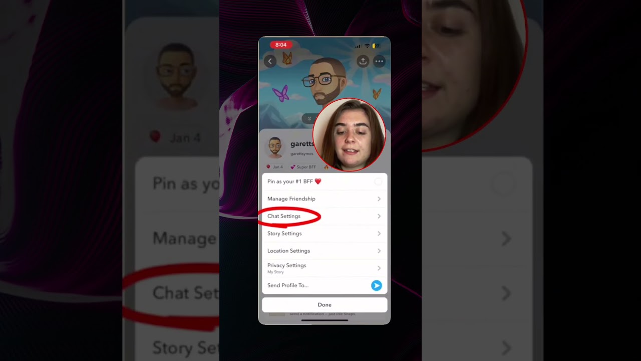 Отключить кого-то в Snapchat