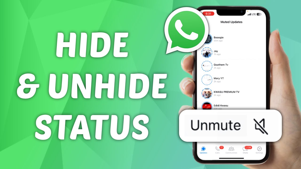 Как скрыть и показать статус WhatsApp в последнем обновлении