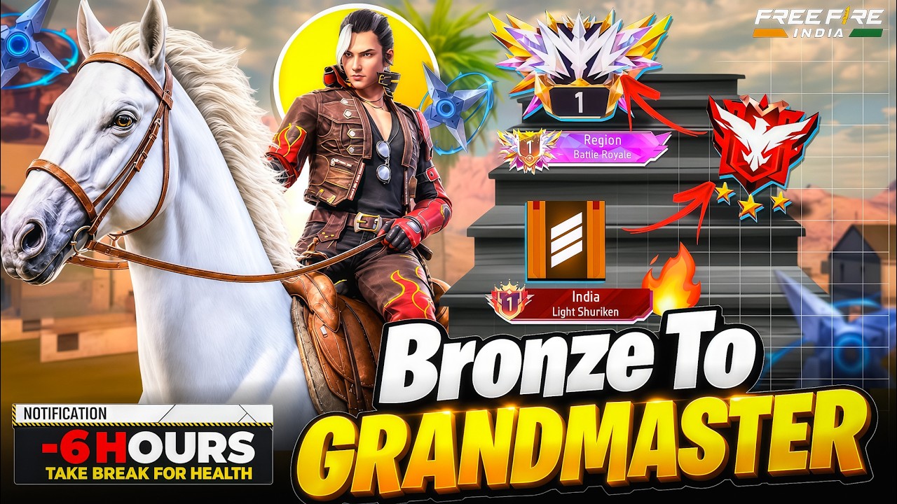 Bronze To Grandmaster 🔥 In New ID | No Gun Skin Challenge | Pushing For Weapon Title 🔫 Ep-4