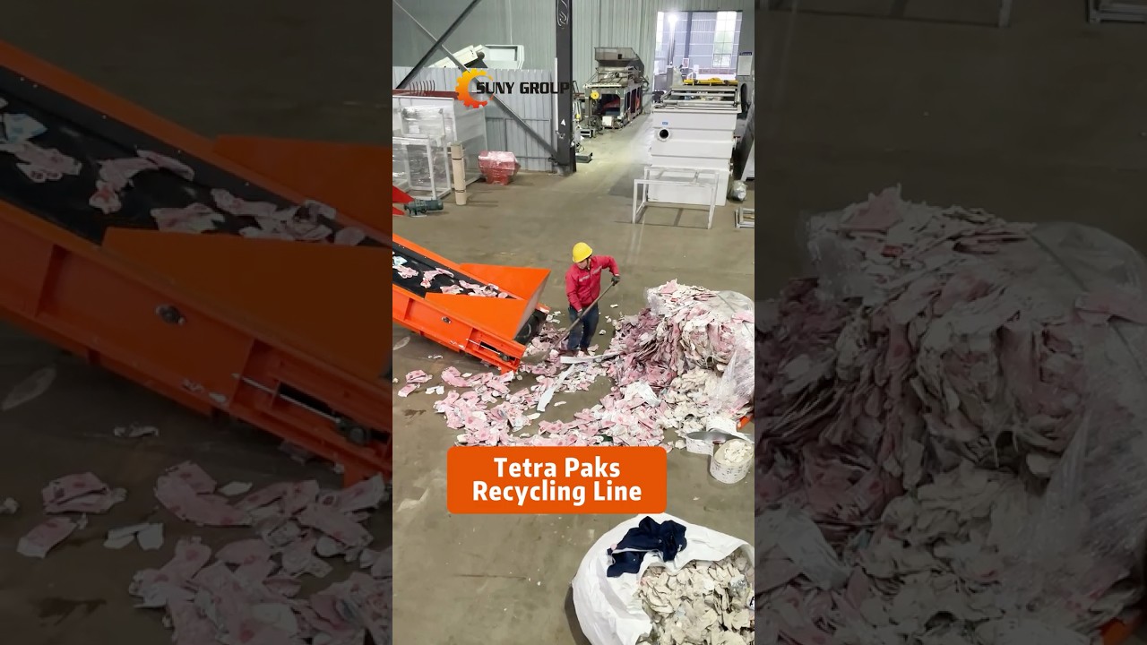 Amazing Tetra Pak Cartons Recycling Line