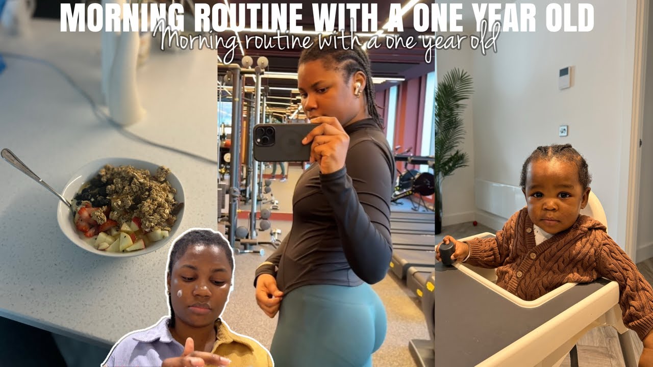 MORNING ROUTINE WITH A ONE YEAR OLD | TODDLER MORNING ROUTINE | FITNESS | SKINCARE