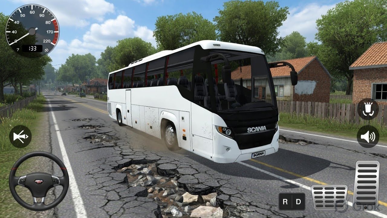 Luxury Scania Metrolink Bus | Passenger Trip Damaged Road Drive 😱 | BUSSID Gameplay 