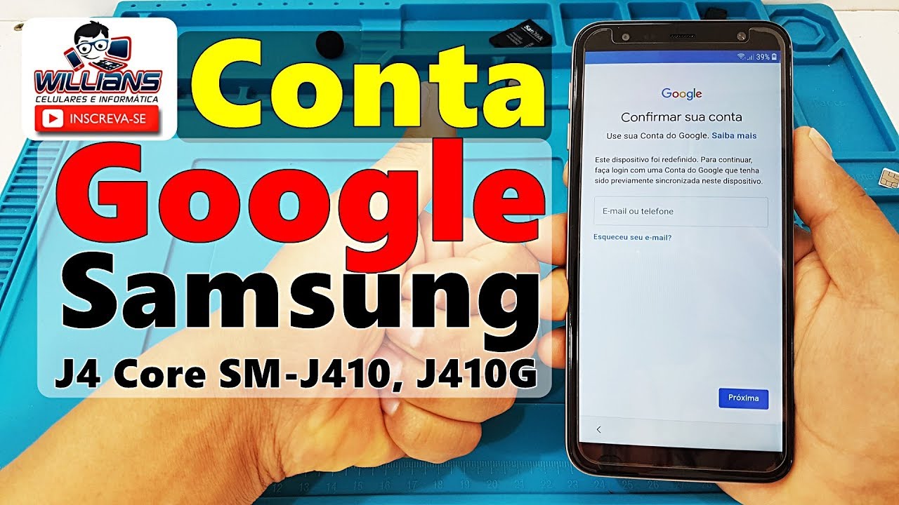 Conta Google Samsung J4 core SM-J410, J410G, Atualizado, sem PC, Como Desbloquear