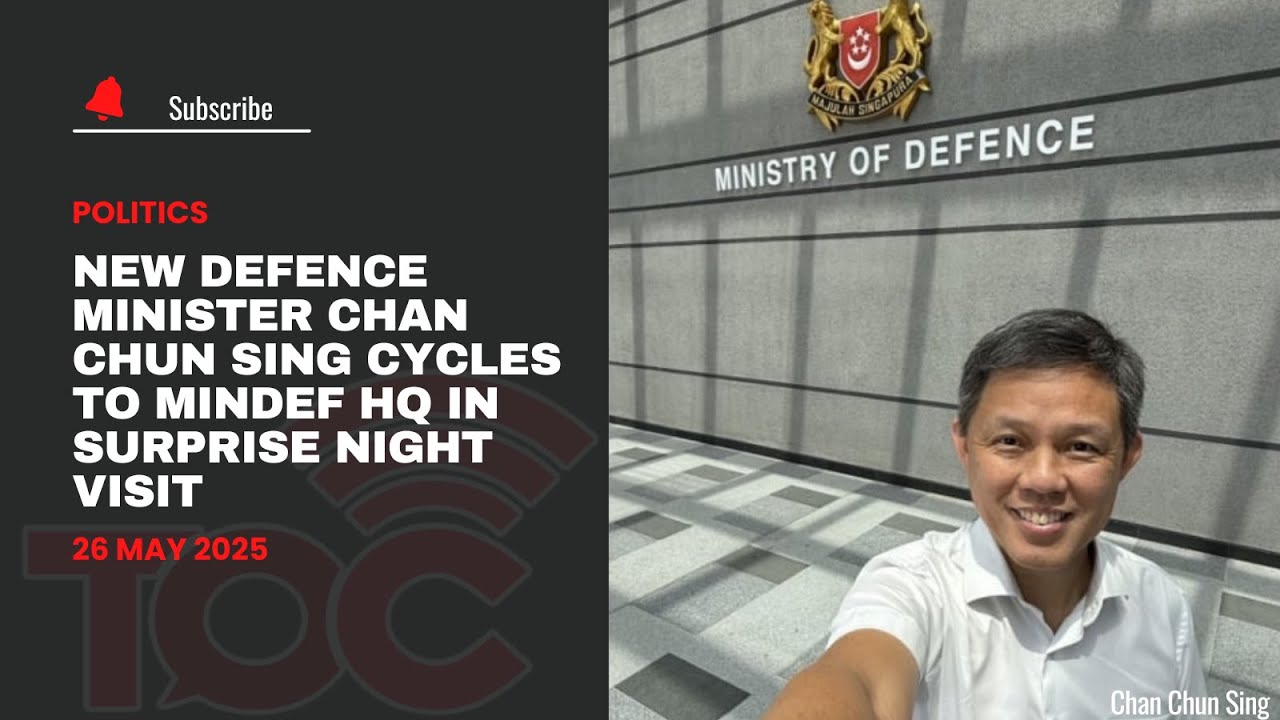 New Defence Minister Chan Chun Sing cycles to MINDEF HQ in surprise night visit