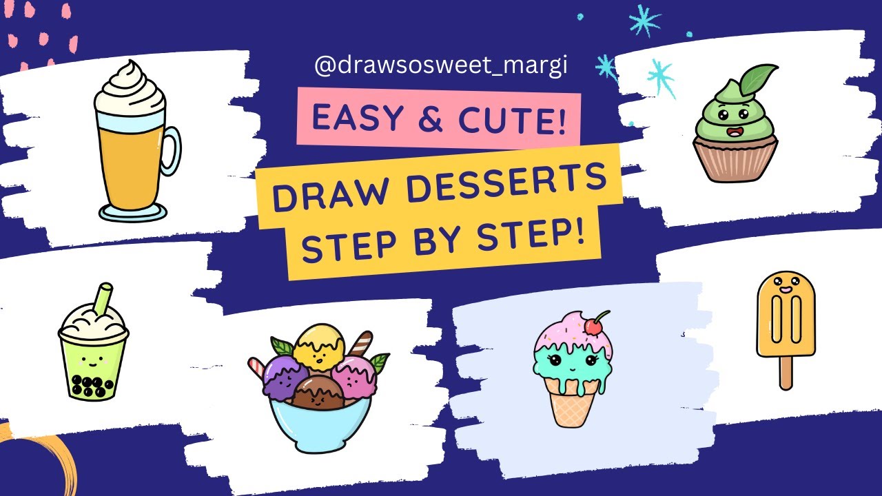 Easy & Cute Sweet Treat Drawing Tutorial | Step by Step ice cream drawing