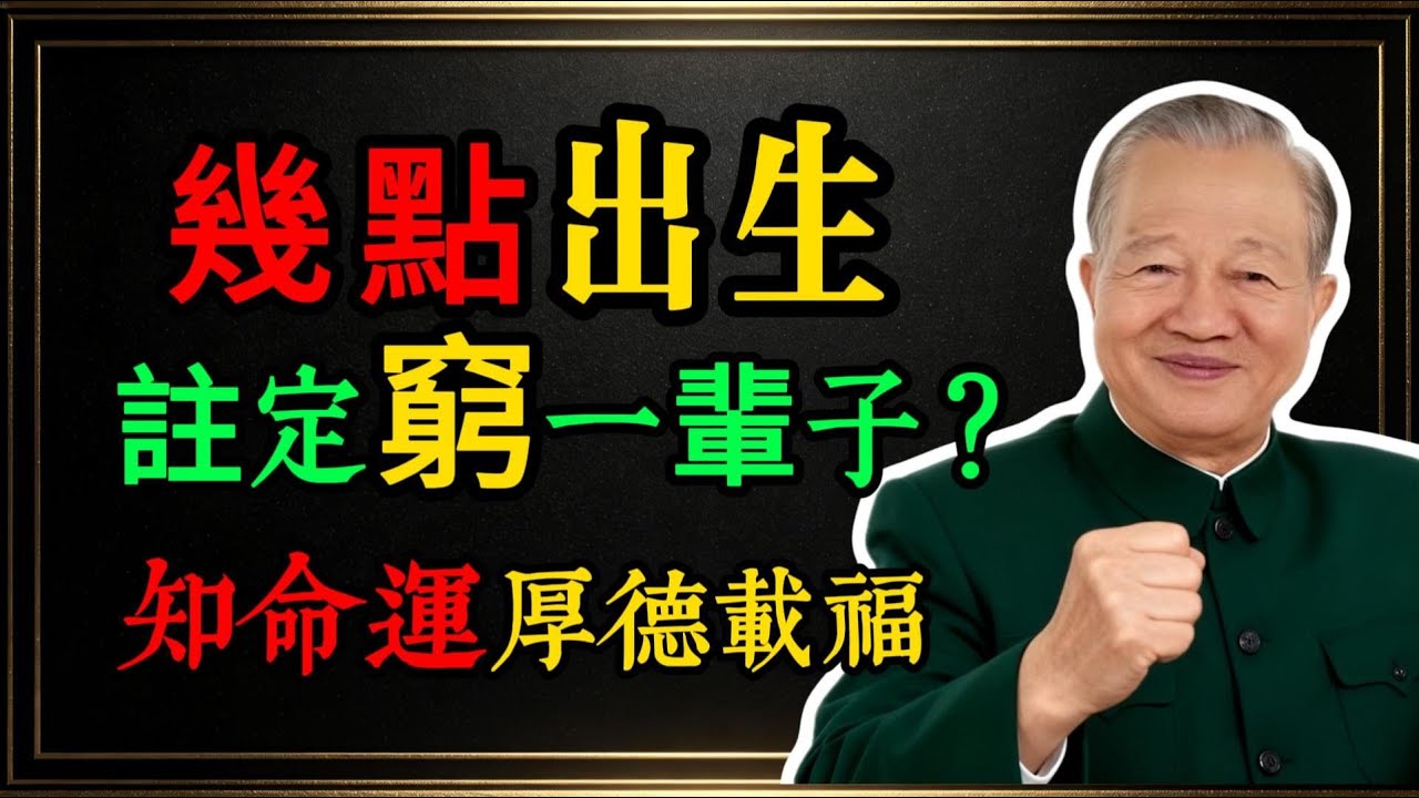 這個時辰出生的人注意！千萬別碰這些行業！曾仕強：12種出生時辰的財富結局，尤其是這3個時辰出生的人，我看過無數人發財都靠它！這是你最後的改命機會。