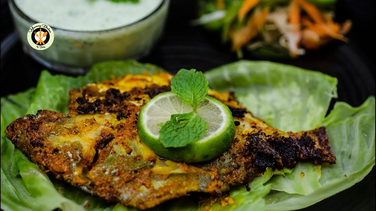 Pomfret Fry Recipe | Butter Fish Fry | With Kachumber Salad | Indian Style Fish Fry