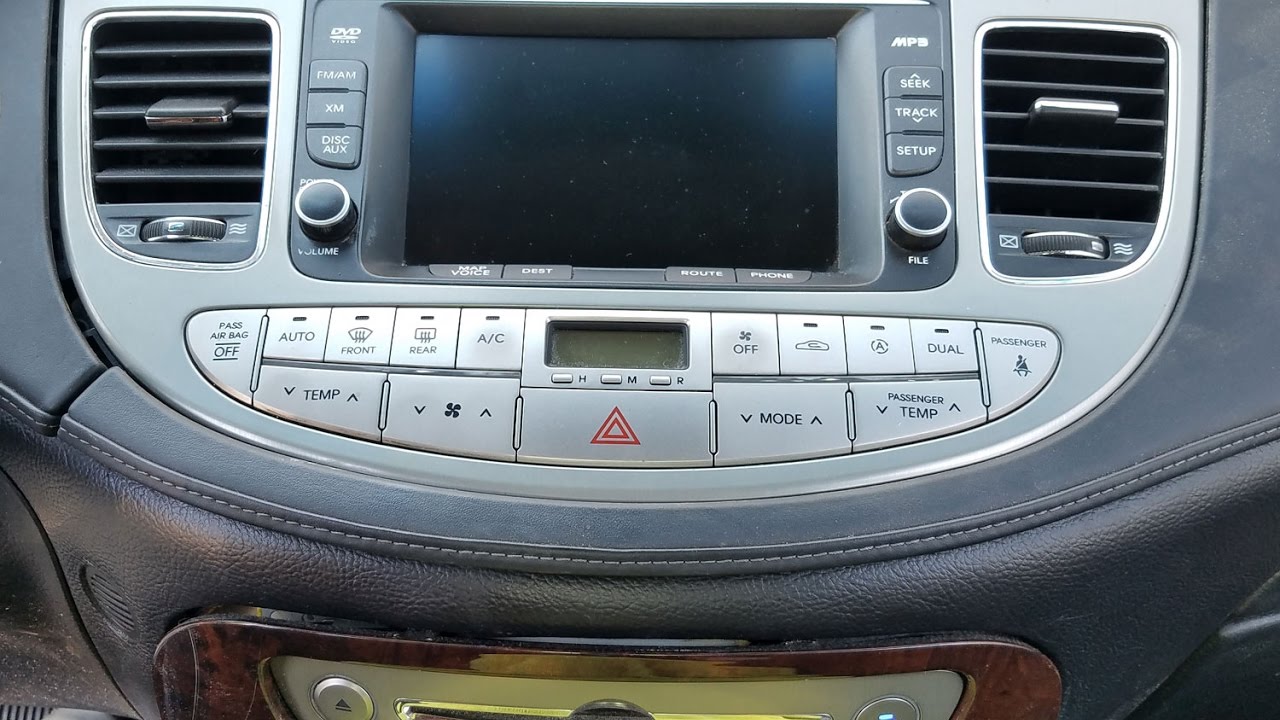 How to Remove Navigation Display Touch Panel from Hyundai Genesis 2010 for Repair.