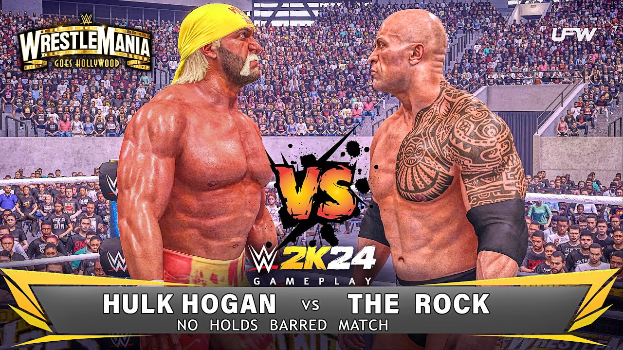 Hulk Hogan vs The Rock in a No Holds Barred Match at WRESTLEMANIA HOLLYWOOD