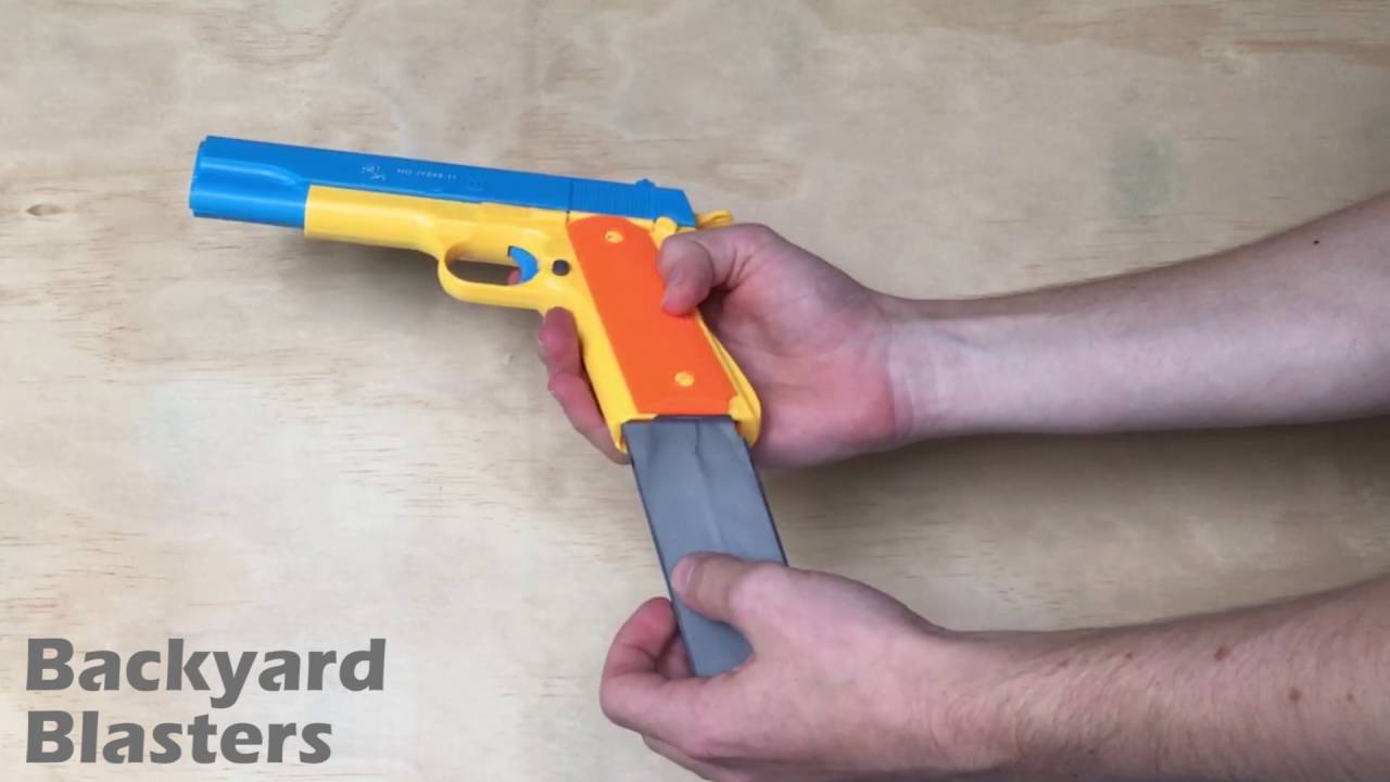 Toy Gun - Realistic 1:1 Scale Colt 1911 Rubber Bullet Handgun Demo