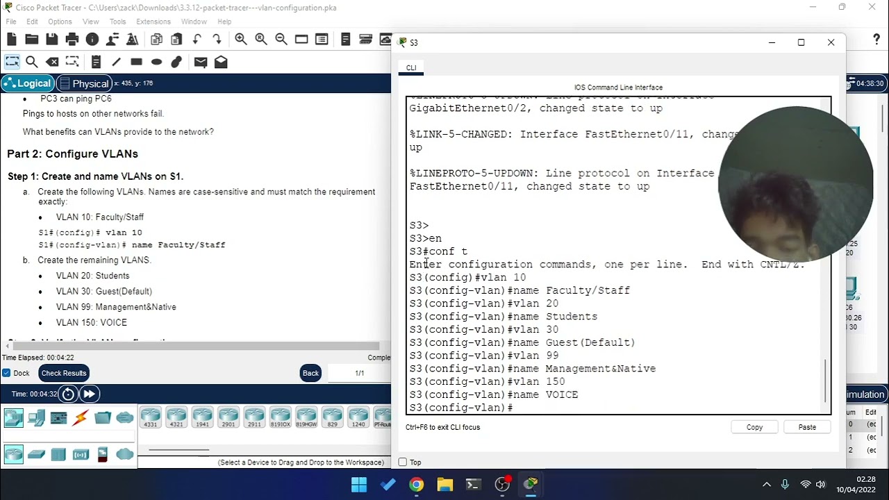 3.3.12 Packet Tracer - VLAN Configuration Bahasa Indonesia
