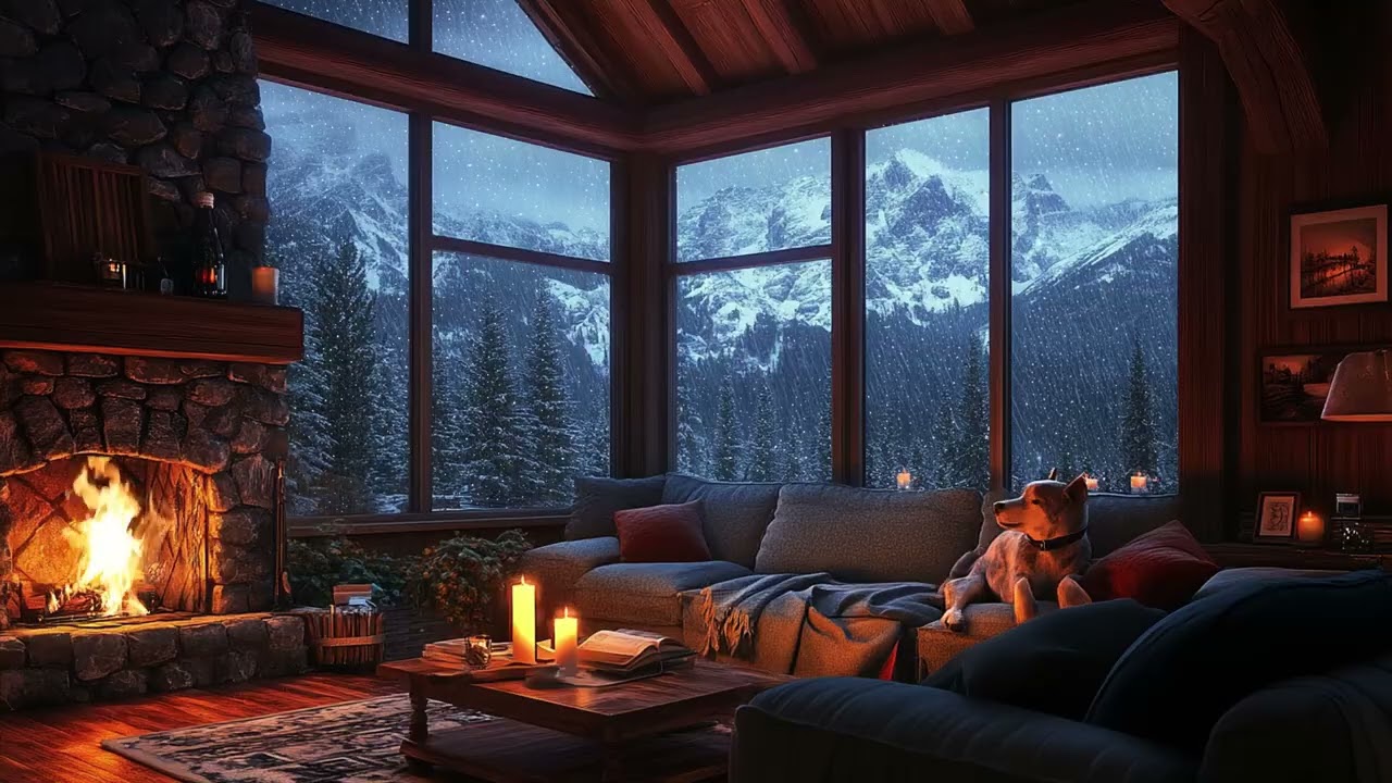 Relaxing Rain and Thunder at Night 🌧️ | Warm Fireplace Room for Inner Peace and Sleep