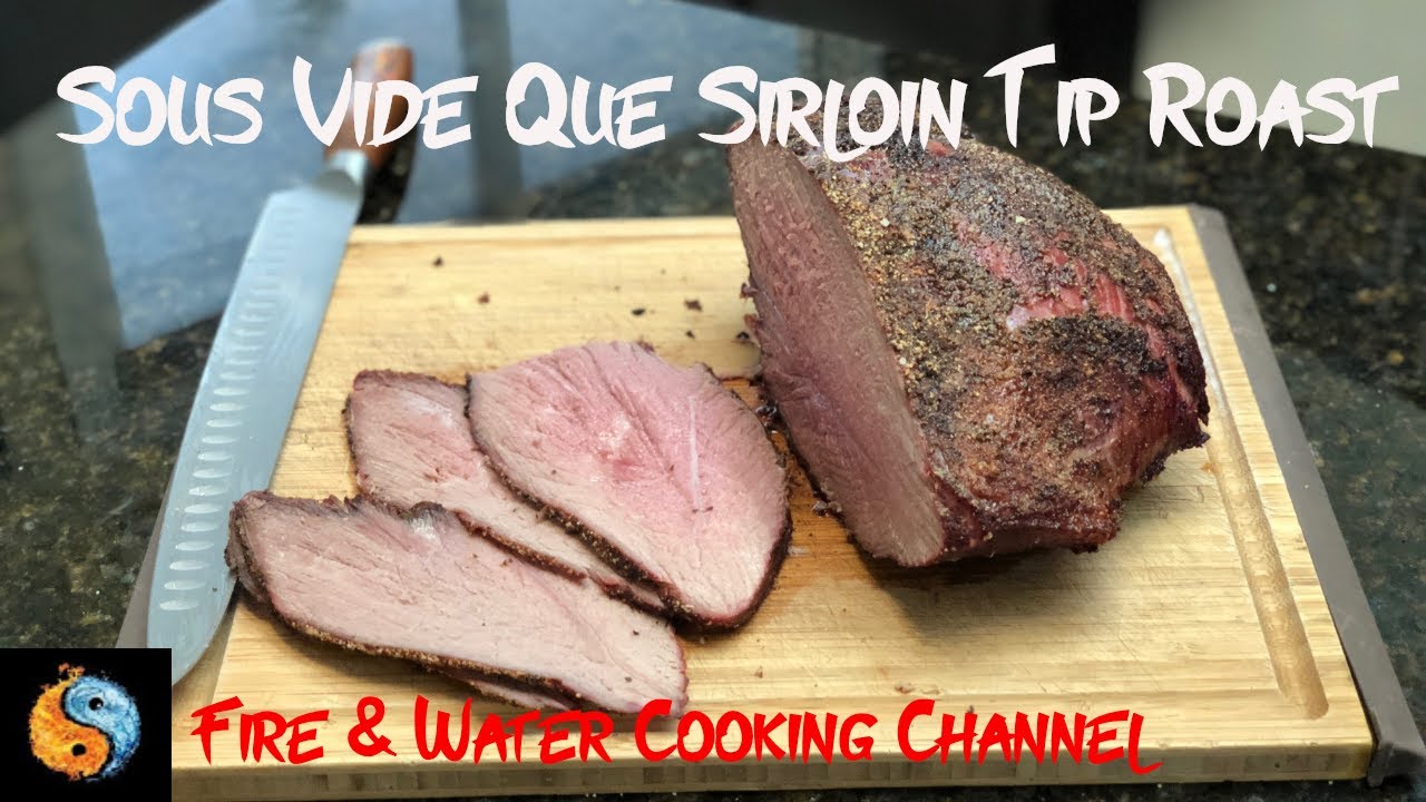Sous Vide Que Sirloin Tip Roast Medium Rare on the Kamado Joe