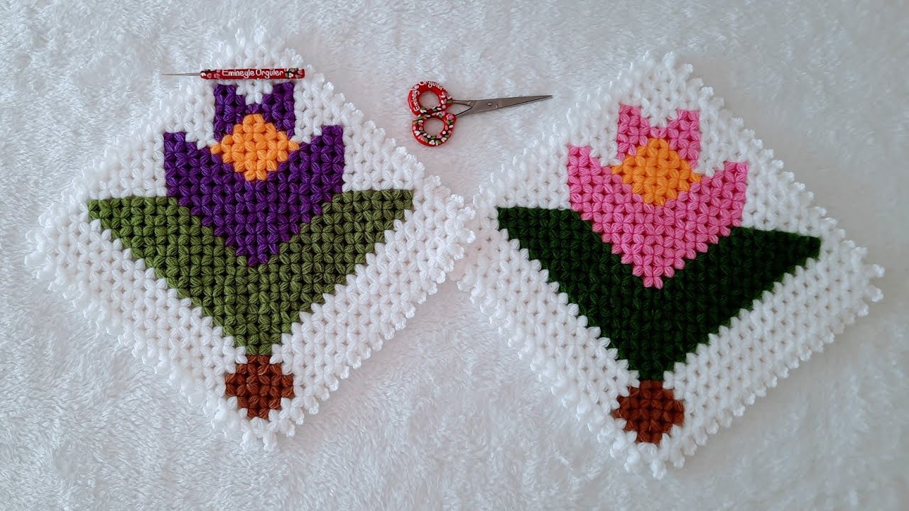 2024💜muhteşem lale modeli 🧶the most beautiful tulip model 🌷#knitting #crochet #enyenimodeller