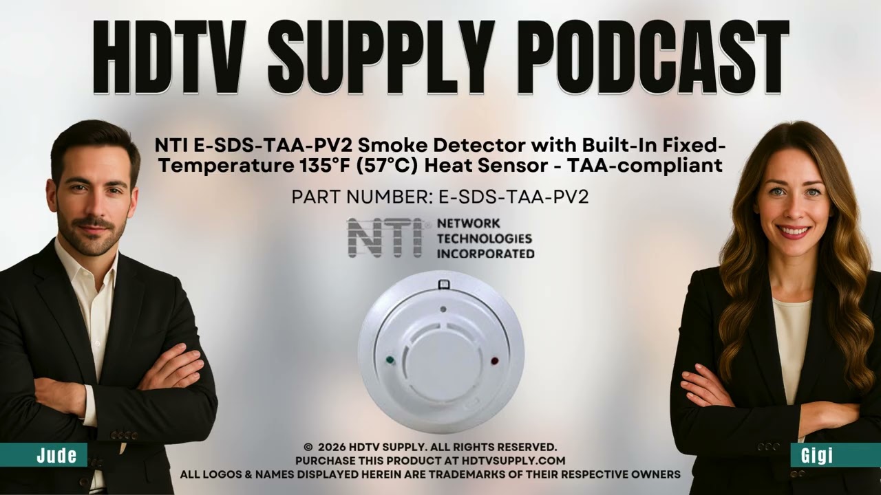 NTI E-SDS-TAA-PV2 Smoke Detector with Built-In Fixed-Temperature 135°F (57°C) Heat Sensor