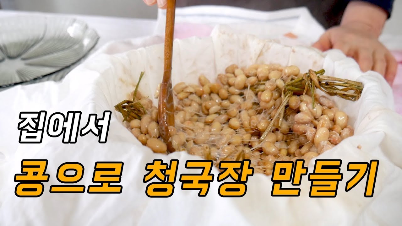 집에서 콩으로 냄새 없이  청국장 띄우는법 (청국장 만들기)
