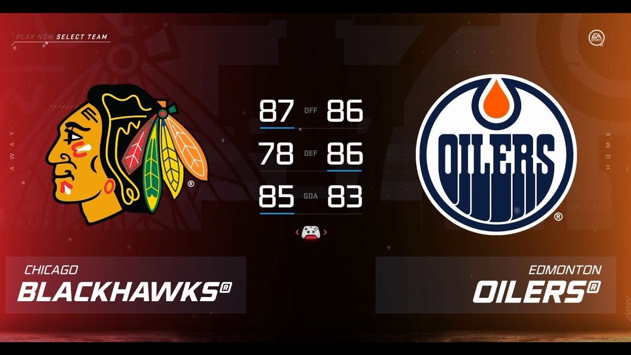 NHL 20 (Xbox One S) -- Chicago Blackhawks vs Edmonton Oilers.