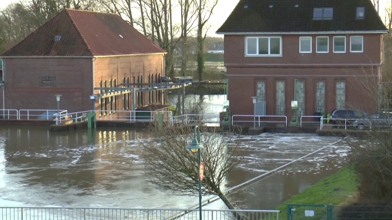 Kleine Sturmflut a.d. Niederelbe Otterndorf Feb. 2020