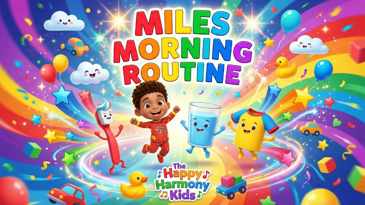 Miles Morning Routine🌞| Brush Teeth, Wash Face & Get Dressed #toddlersongs #morningroutine#kidssongs