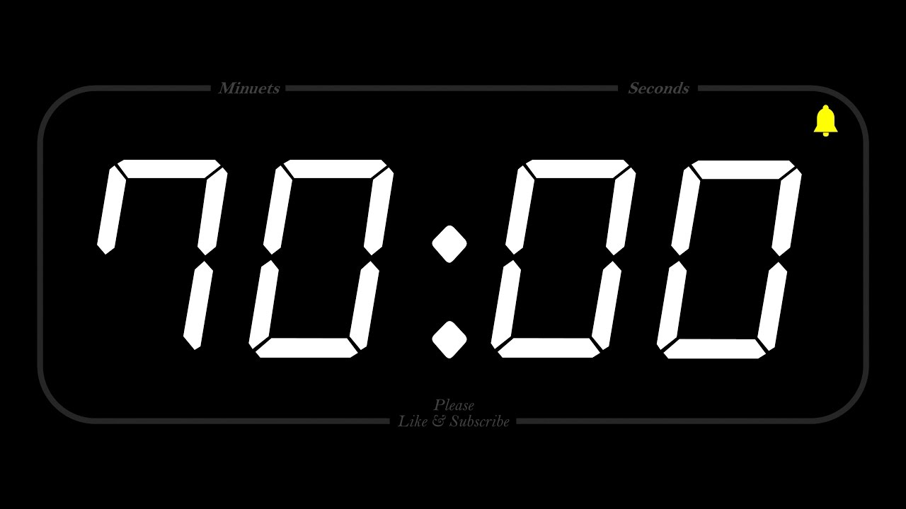 70 MINUTE - TIMER & ALARM - 1080p - COUNTDOWN