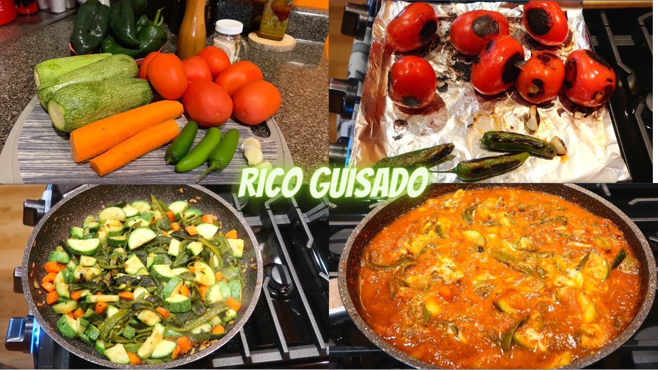 Guisado de Calabazas con Zanahoria ,RAJAS de CHILE POBLANO y queso ASADERO con MUCHO SABOR