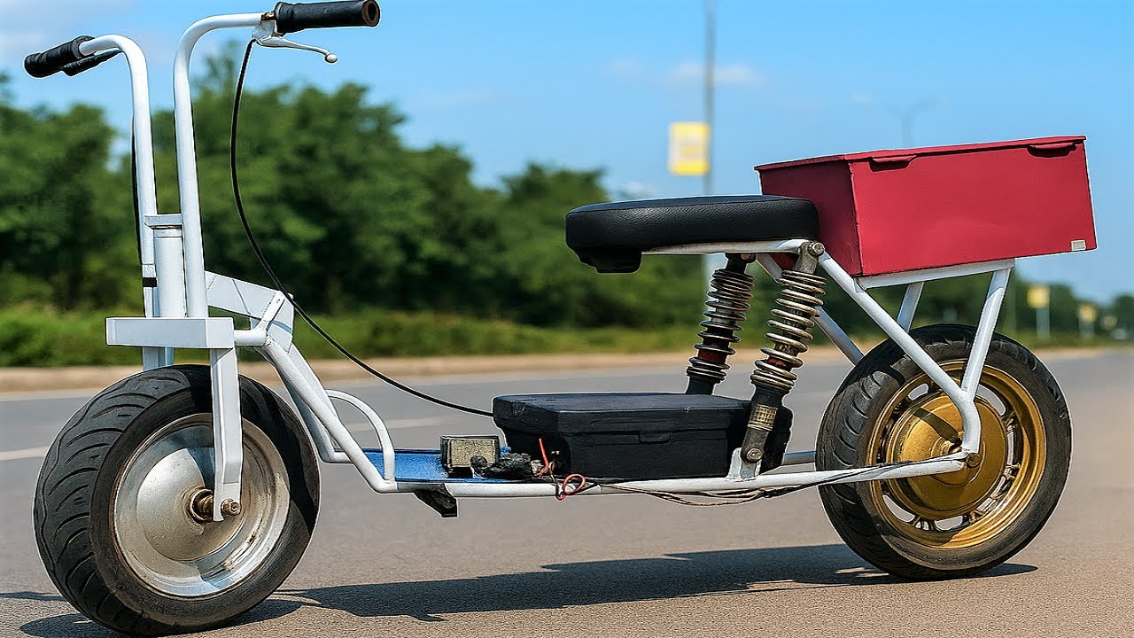 Simple DIY Two Wheeled Electric Vehicle: A Creative Homemade Project Using Basic Parts and Tools