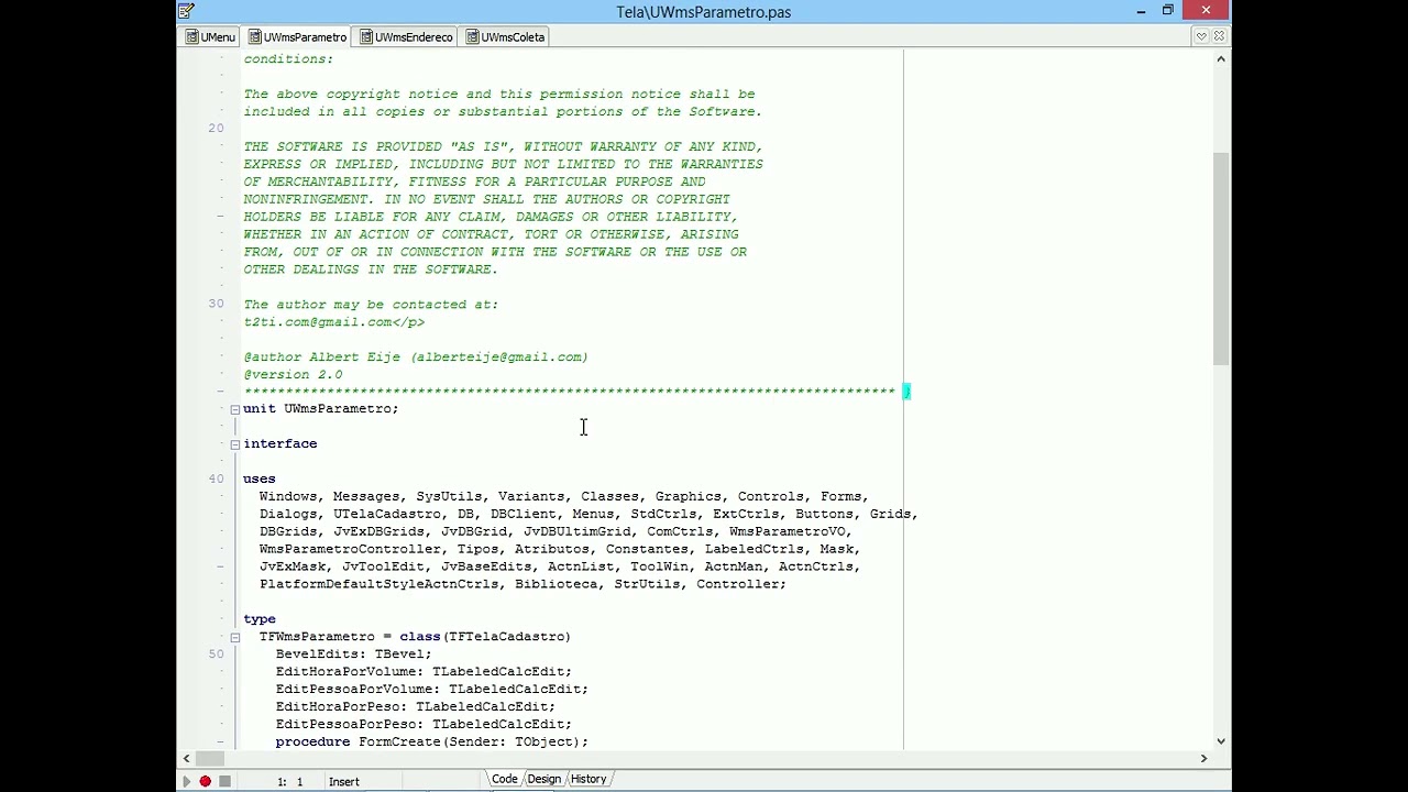 T2Ti ERP 2.0 - Delphi - WMS - Videoaula 06 - Parâmetros