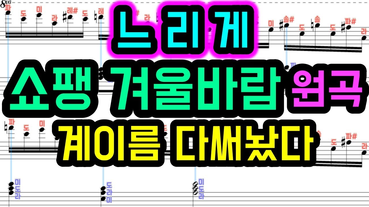 쇼팽 에튀드 겨울바람 악보(계이름 다 있다) | Chopin Etude Op.25 No.11