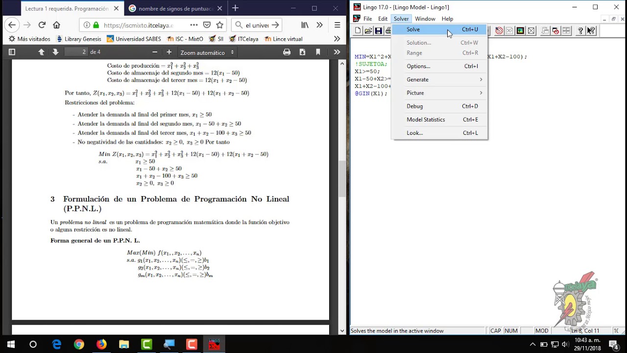Programación no lineal con Lingo