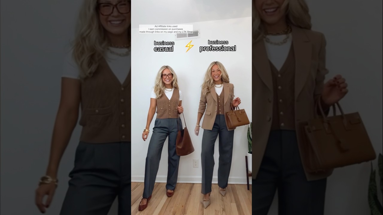 ad  Business casual vs. business professional outfits 💼☕️🗞️