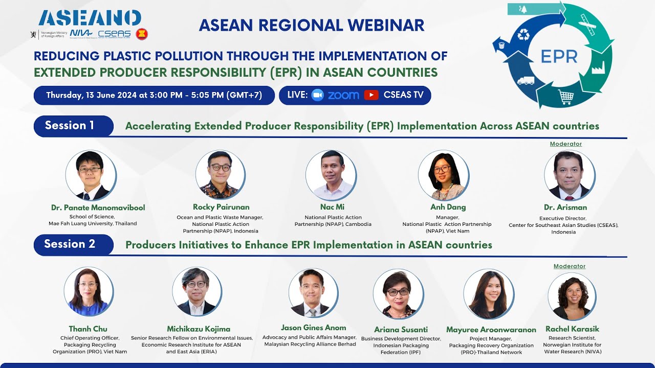 ASEAN Regional Webinar: Regional Plastic Pollution Through Implementation of EPR in ASEAN Countries