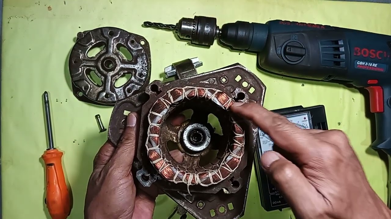 PART-1: REWINDING OF 4-POLES,24-SLOTS,220V, 1-PHASE SPIN MOTOR