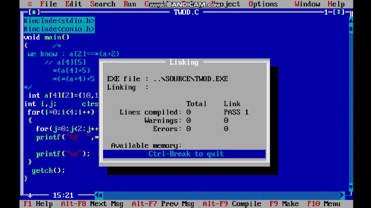 Printing values of a 2-Dimensional array using pointers