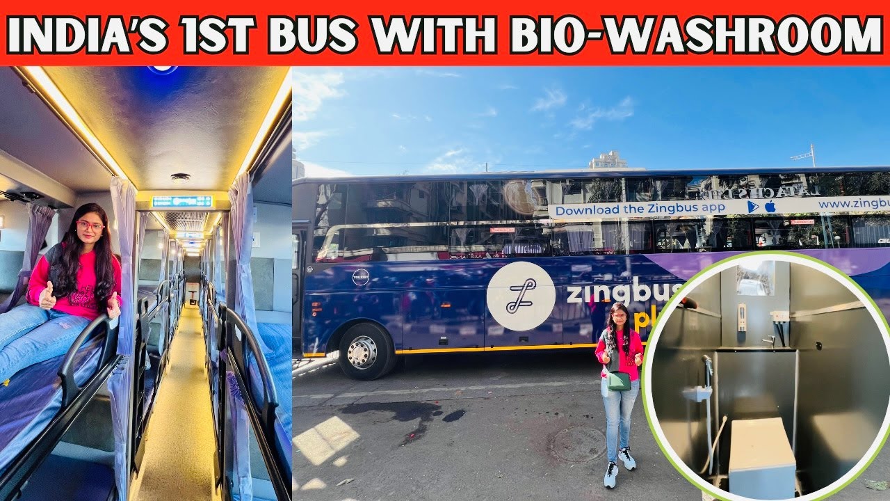 Bus Journey With Washroom | Luxury On Wheels | Most Luxurious Bus Journey Flight Like Bio Washroom