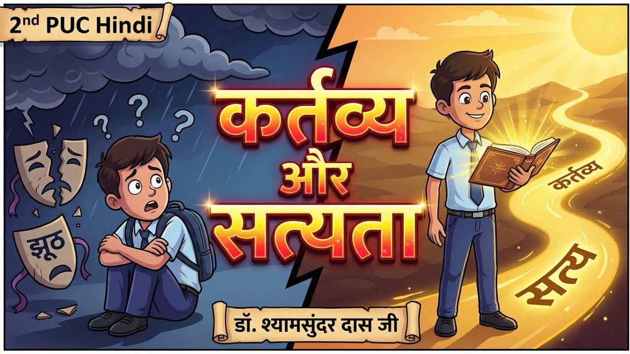 कर्तव्य और सत्यता | Kartavya aur Satyata 2nd puc Hindi | Animation | Explain